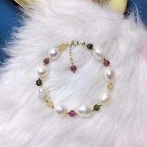 Pearl and tourmaline bracelet